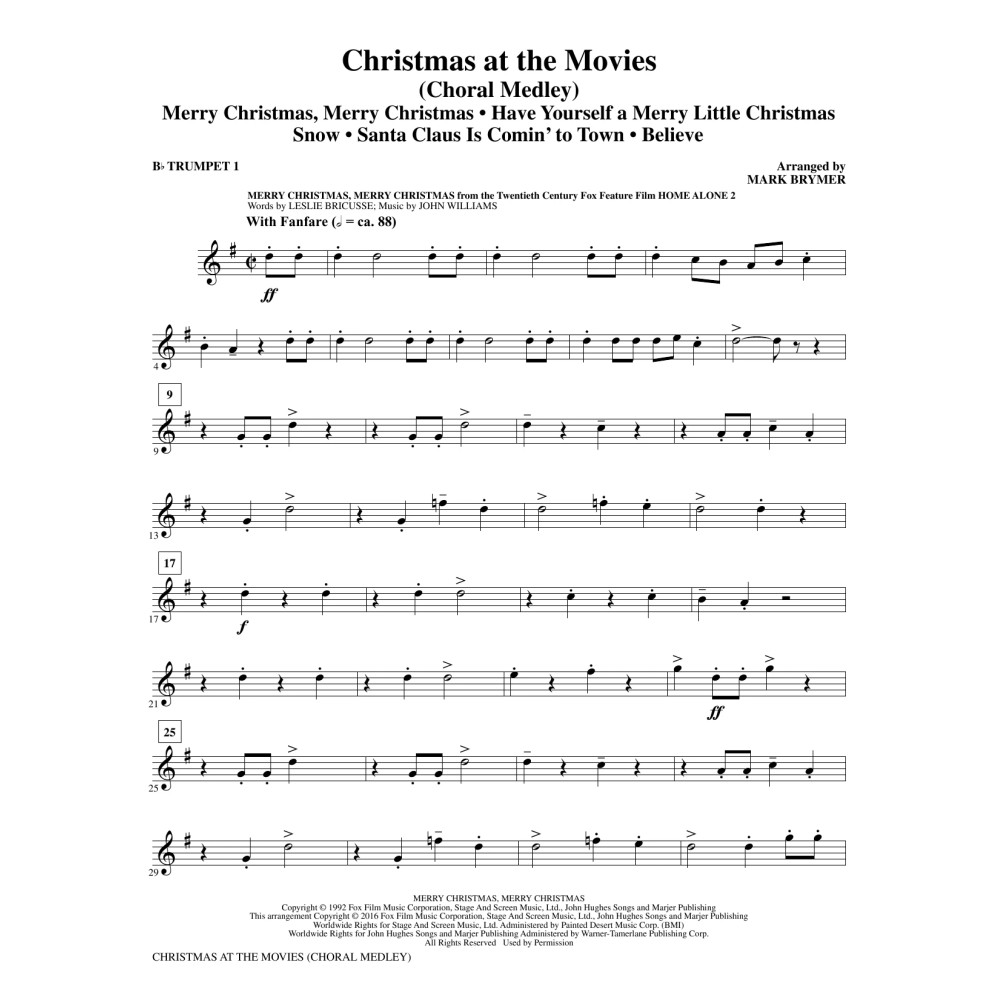 Christmas at the Movies - Bb Trumpet 1